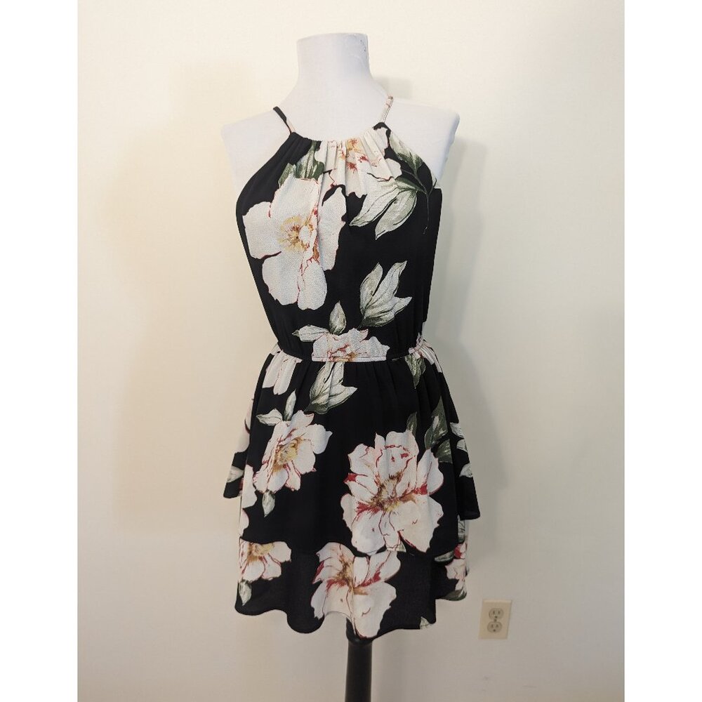 AQUA Floral Tiered Dress Size S